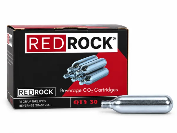 RedRock 16g Threaded CO2 Cartridges — Beverage Grade