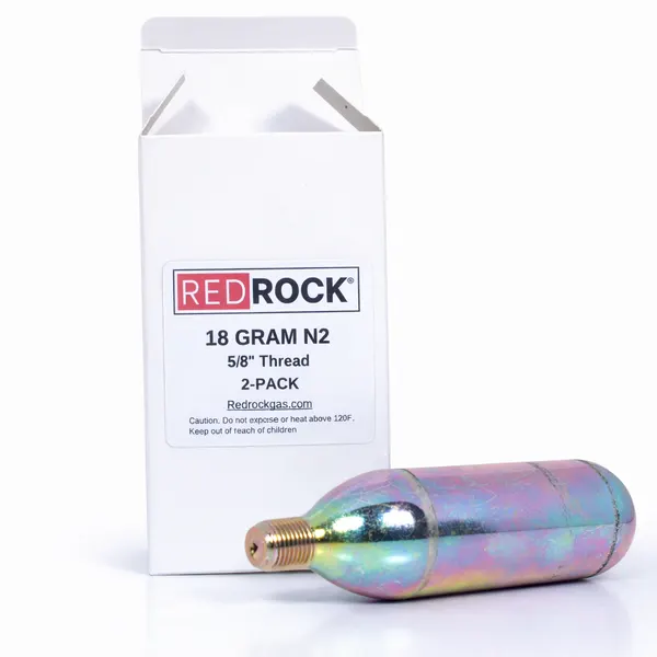 RedRock 18g Threaded Nitrogen (N2) Cartridges — 5/8"-18