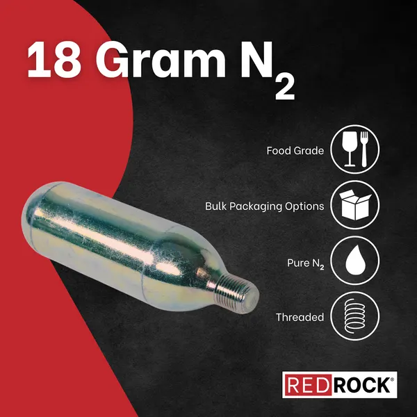 RedRock 18g Threaded Nitrogen (N2) Cartridges — 5/8"-18 — photo 4