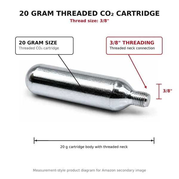 RedRock 20g Threaded CO2 Cartridges — photo 2