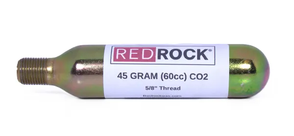 RedRock 45g (60cc) Threaded CO2 Cartridges — 5/8"