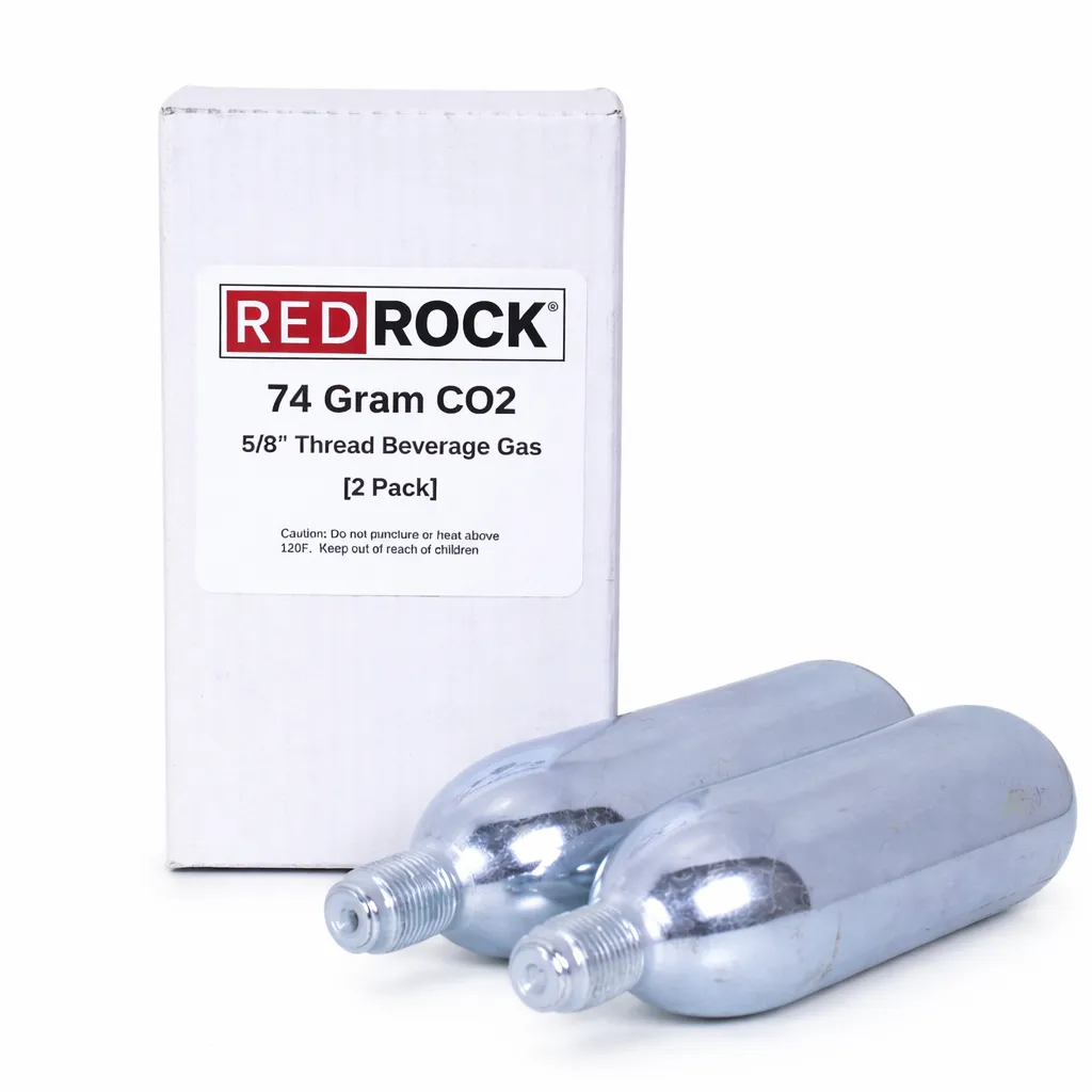 RedRock 74g Threaded CO2 Cartridges — Beverage Grade 5/8"