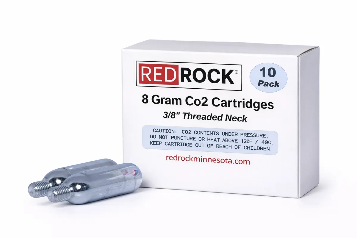 RedRock 8g Threaded CO2 Cartridges — Beverage Grade